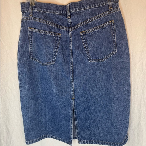 Y2K The Limited Split Blue Denim Knee Length Pencil Skirt Size 10 - Picture 3 of 5